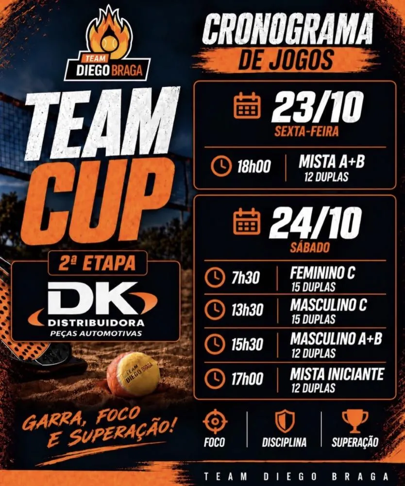  Inscrições abertas: Team Cup de Diego Braga movimenta a Arena Carandá nesta semana